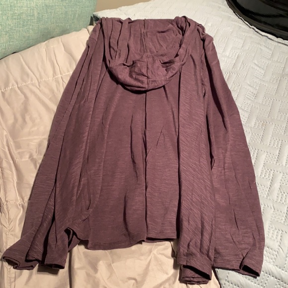 Andrea Jovine lightweight Hooded hi-lo top with flared hemline Cotton/modal med - Picture 10 of 11